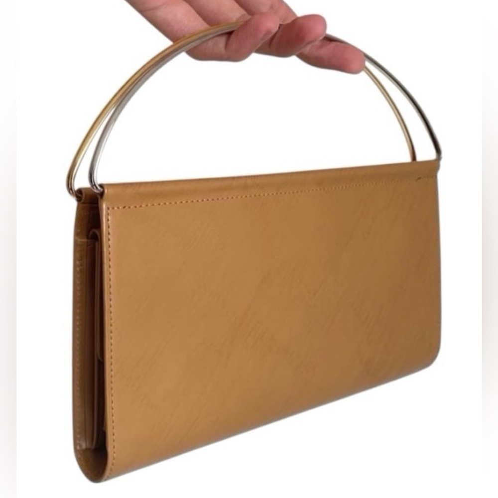 Authentic Cartier Trinity Beige Leather Double Handle Clutch Wallet